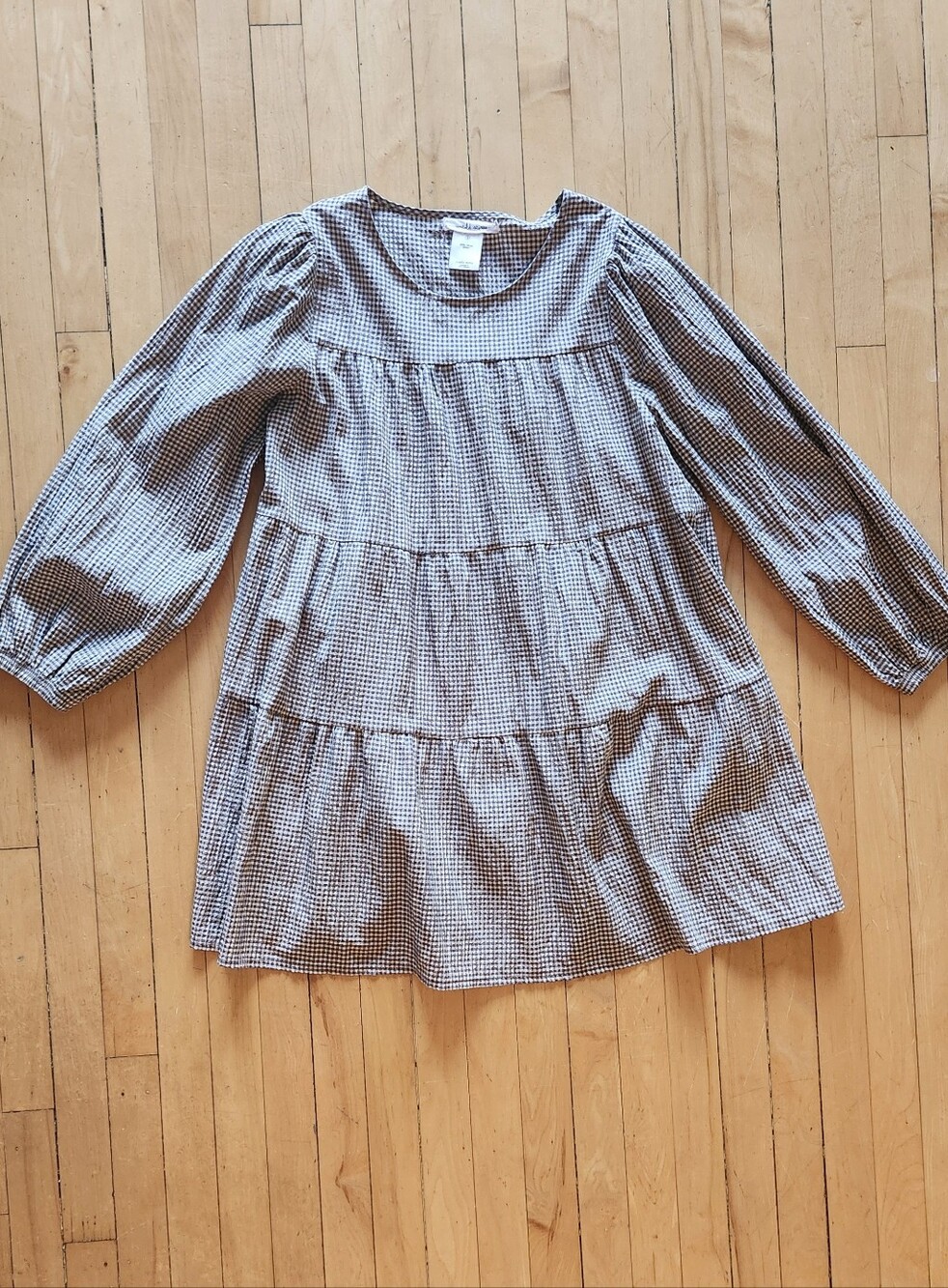 Untold Stories Mini Dress, Long Sleeve, Gingham, Mercer Dress
